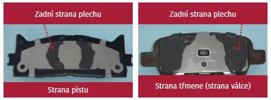 Strany pístu a třmenu