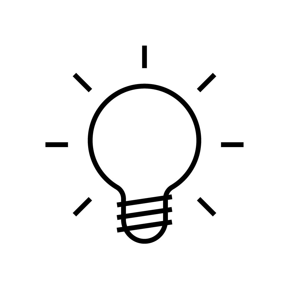 Icono bombilla de consejos y trucos