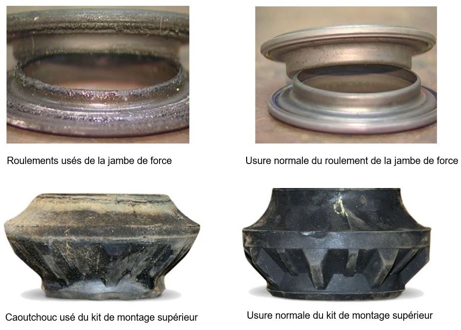 Strut bearings and top mounting kits