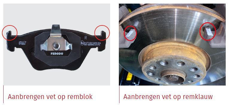 Aanbrengen van remblok en remklauw